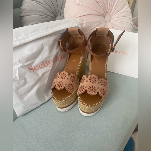 NEW SEE BY CHLOE WEDGES: worn 1 time in house to try on: 🩷SIZE US6/EU36 - Picture 1 of 8